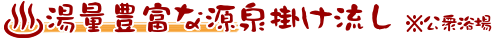 湯量豊富な源泉掛け流し